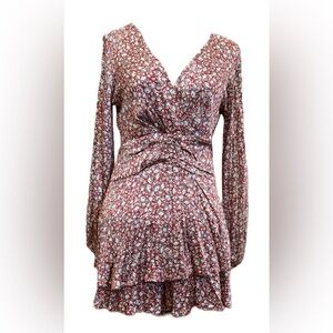 ILLA ILLA Red Floral Twist-Front Skort Romper - Size Small